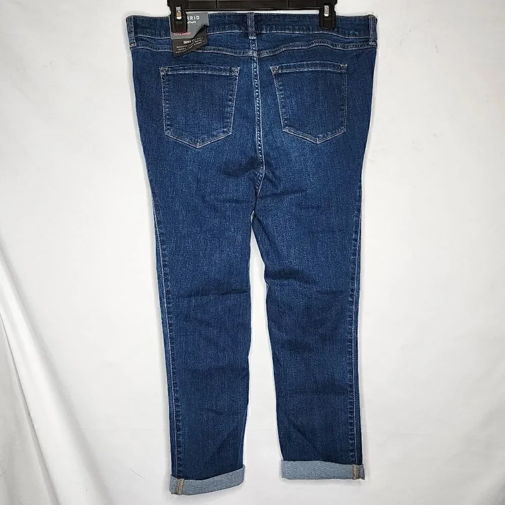 14W Torrid Crop Skinny Fit Mid Rise Jean Super Soft Midfit Blue Denim Stretch NW